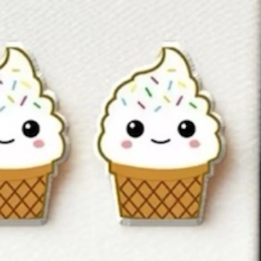 Cute Ice Cream Cone Earrings